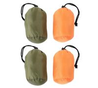 4 Pièces Pochette de Rangement en Nylon à Cordon pour Poncho de Pluie | Maille Respirante, Forme Plate, Prévention des Nœuds, Orange Lumineux, pour Cyclistes, Campeurs, Imperméables et Serviettes