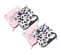4 Pièces Pochette de Rangement pour Serviettes Hygiéniques, Zippée | Compartiments Intérieurs, Protection Confidentialité, Motif Cartoon, Pratique pour Bureau et Salle de Bain
