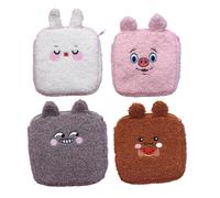 4 Pièces Pochette en Peluche pour Serviettes Hygiéniques, Portable | Polyester, Format Compact, Usage Hôtel et Extérieur, Protection de Confidentialité, Multi-usage Couleur Aléatoire