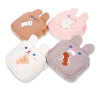 4 Pièces Pochette Serviettes Hygiéniques Grosse Capacité, Zippée | Polyester Compact, Protection de Confidentialité, Style Cartoon Adorable, Usage Discret, Format Unique