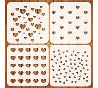 4 pièces Pochoirs de peinture réutilisables en forme de cœur, 13 cm x 13 cm, Modèles de cœur pour la Saint-Valentin, arrière-plans, cuisson, utilisés pour les cartes, journaux, scrapbooks, tissus, toi