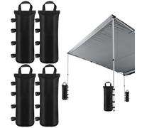 4 Pieces Poids pour Tonnelle, Sac de Sable en Tissu ImperméAble 800D Oxford pour Lestage Tonnelle, Sandbag pour Remplir Les TentéS et Les Pavillons et Parapluie Pliant Bar de Jardin, Noir (50 x 20cm)
