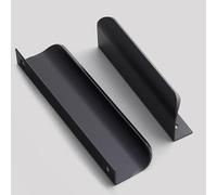 4 Pièces Poignee de Meuble Cuisine Invisible, 120mm Poignées de Meubles en Alliage d'Aluminium, Poignée de Tiroir, Poignet de Porte, pour Armoire, Placards, Commodes, Distance du Trou-96mm, Noir