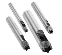 4 Pièces Poinçon Étoile pour Cuir en Acier, Emporte-pièce Argenté