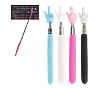 4 Pièces Pointeur Rétractable Pour Enseignant, Pointeurs Rétractables, Bâton de Pointage du Doigt, Pointeur Pour Salle de Classe, Présentations D'enseignement ( Noir, Rose, Blanc, Bleu )