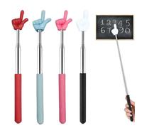 4 Pièces Pointeur Télescopique pour Enseignants, Pointeur Rétractable pour la Main, Convient pour les démonstrations et l'enseignement scolaire (noir, bleu, rouge, rose)