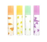 4 Pièces Pommade à Lèvres Transparente Aromatisée aux Fruits