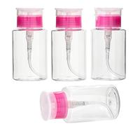 4 Pièces Pompe de Dissolvant Vernis 180 ml Flacon Pompe Vide,Distributeur de Liquide Ongle Flacon de Vernis à Ongles Vide