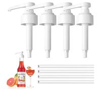 4 Pièces Pompe Sirops pour Monin 1 L, pompe doseuse 10 ml pour sirop, distributeur à pompe, kit distributeur de sirops réutilisable, distributeurs de sirop pour sirops en bouteille en verre Monin