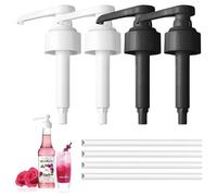 4 Pièces Pompe Sirops pour Monin 1 L, pompe doseuse 10 ml pour sirop, distributeur à pompe, kit distributeur de sirops réutilisable, distributeurs de sirop pour sirops en bouteille en verre Monin