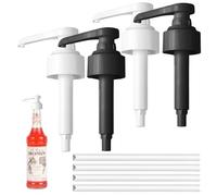 4 Pièces Pompe Sirops pour Monin 1 L, Pompe doseuse 10 ML pour sirop, kit Distributeur de sirops réutilisable, Distributeur à Pompe, distributeurs de sirop pour sirops en Bouteille en Verre Monin