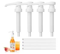 4 Pièces Pompe Sirops pour Monin 700 ml, pompe doseuse 10 ml pour sirop, distributeur à pompe, kit distributeur de sirops réutilisable, distributeurs de sirop pour sirops en bouteille en verre Monin