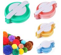 4 Pièces Pompom Loisir Creatif Tricotin Manuel, Avec 4 Outils De Tricotage, 4 Tailles (3.8/4.8/6.8/8.8 cm), Pompons Faits À La Main Bricolage