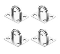 4 Pièces Pontet Inox, Plaque à Oeillets en Acier Inoxydable, Plaque à œil en Acier Inox, Crochets de Plafond Support Murale pour Fixation de Plafond et Fixation Murale
