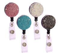 4 Pièces Porte-badge Rétractable avec Attache à Clip, Porte-badge avec Pince à Bobine pour Badge de Carte D'identité, Porte-badges pour Infirmière, Enseignant, étudiant, Travailleurs, Couleur Variée