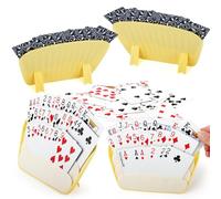 4 Pièces Porte Carte Enfant, Porte Carte Jeu, Porte Cartes à Jouer Support en Plastique, Support Carte de Jeu de Carte pour Enfants, Adultes, Personnes Âgées