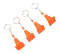 4 Pièces Porte-clés Cône de Signalisation Miniature, Pendentif pour | Corps Souple aux Couleurs Vives, Anneau Métallique en Acier Inoxydable, Accessoire Quotidien pour Adultes et Enseignants