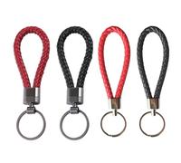 4 Pièces Porte-Clés En Cordon De Cuir Tressé, Pendentifs Porte-Clés, Charmes De Porte-Clés, Porte-Clés De Voiture, Longes Tressées Pour Clés, Porte-Clés De Voiture