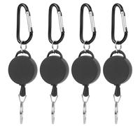 4 pièces Porte-clés extensible avec mousqueton - Support en corde de nylon antivol pour téléphone portable, portefeuille, clés, plein air