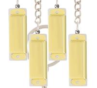 4 Pièces Porte-clés Harmonica Mini en Métal, Pendentif