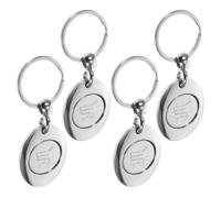 4 Pièces Porte-clés Jetons D'achat en Alliage de Zinc pour Chariot