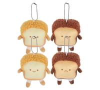 4 Pièces Porte-clés Mignon Toast Dessin Animé