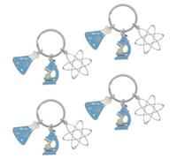 4 Pièces Porte-clés Scientifique Métallique Motif Double Hélice