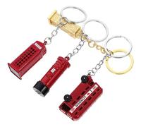 4 Pièces Porte-clés Souvenir de Bus et Cabine Téléphonique
