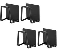 4 Pièces Porte Éponge Auto-Adhésif Évier Cuisine, Acier Inoxydable Étanche Porte-Éponge Crochets, Support Eponge Pour Éponges Brosser Couvercle De La Marmite Torchon (Noir)[CHU10501300]