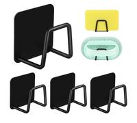 4 Pièces Porte Eponge Evier Auto Adhesif, Porte Eponge Evier Cuisine, 304 Inox, Support Eponge Inox, Support Eponge Evier Cuisine pour le Rangement de Cuisine et Salle de Bain
