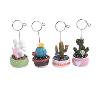 4 Pièces Porte-photo Mémo Clip de Note en Résine, Mini Plantes | Design Microlandschaft Plantes Succulentes, pour Cartes et Photos, Bureau Maison, Organisation de Table Style Aléatoire