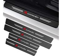 4 Pièces Portière de Voiture de Carbone pour Citroen DS5 2013-2018, Autocollant en Cuir de Fibre Voiture Garnitures Seuil de Porte Door Sill Protection,B