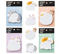 4 pièces Post-it Sticky Notes, 30 Feuilles par Bloc, Pense-bête d'animal de Dessin Animé, Notes Super Adhésives pour Prise de Notes et Listes de Tâches