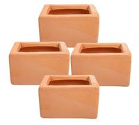 4 pièces Pot de Fleurs en Terre Cuite 9x9x5cm, en Argile, drainage | Design Minimaliste Simple, pour Cactus et Fleurs, Culture Facile sur Rebord de Fenêtre, Salon