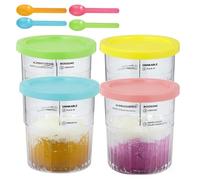 4 Pièces Pot pour Ninja Creamy Deluxe,680 ML Récipient pour Ninja Creamy Deluxe pour NC501,NC500 Series, accessoires de crème glacée pour Ninja Cream, sans Bpa, compatible lave - vaisselle