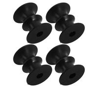 4 Pièces Poulie de Guidage de Mât, Axe 10mm, Noir | Roue à Gorge de 44mm, Polymère Plastique, Remplacement Simple pour Rails de Chariot