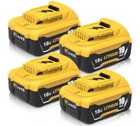 4 pièces pour Dewalt Batterie 18V 10,0Ah modèles DCB184 DCB180 DCB181 DCB182 DCB200 DCB201 DCB204 mit LED-Anzeige(Noir Jaune)