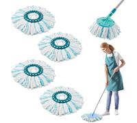 4 Pièces pour Leifheit Têtes de Rechange Clean Twist Disc Mop Micro Kit