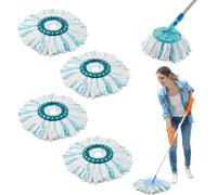 4 Pièces pour Leifheit Têtes de Rechange Clean Twist Disc Mop Micro Kit, Système à 2 Fibres Balai pour Leifheit Serpillière Franges de Remplacement, pour Tous Types de Sols, Les Particules de Saleté