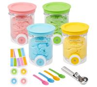 4 Pièces Pour Ninja Swirl Creami Conteneur, pot Ninja Creamy Deluxe, Récipient à Crème Glacée, pour Sorbetières Ninja Creami Séries NC701 et NC700, Sans BPA et Lave-Vaisselle
