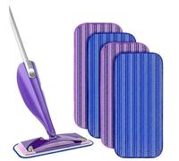 4 Pièces pour Swiffer Wetjet Microfibre Lavable Kit, 30x14cm Lingette Balai pour Swiffer Wetjet, Lingette pour Swiffer Wetjet Reutilisable, pour Nettoyer Les Sols Secs, Humides