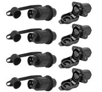 4 Pièces Prise Remorque Et Prise pour Remorque, Male Femelle Connecteur 3 Broches, Prise 3 Broches, Etanche Remorque 12v Prise 3 Plots Agricole pour Connecteur Prise 3 Broches pour Tracteur Agricole