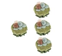 4 Pièces Protecteur De Bouton De Porte De Tiroir Coussin De Poignée De Porte Décorations De Poignée De Porte Cache Bouton Rond Tout-petit Type De Fleur Chiffon Coque De Protection