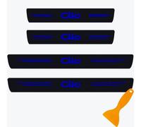 4 Pièces Protecteur De Seuil De Porte De Voiture en Fibre De Carbone pour Renault Clio 2 3 4 5 Sport RS Line Bandes De Pédale Anti-Rayures Plaques De Protection Accessoires (Bleu)