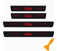 4 Pièces Protecteur De Seuil De Porte De Voiture en Fibre De Carbone pour Renault Clio 2 3 4 5 Sport RS Line 2021-1998 Bandes De Pédale Anti-Rayures Plaques De Protection Accessoires (Rouge)