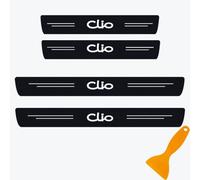 4 Pièces Protecteur De Seuil De Porte De Voiture en Fibre De Carbone pour Renault Clio 2 3 4 5 Sport RS Line Bandes De Pédale Anti-Rayures Plaques De Protection Accessoires (Blanc)