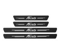 4 PièCes Protecteur de Seuil Porte de Voiture en Fibre Carbone pour Fo-RD Fiesta, Autocollants de Protection de Plaques PéDale de Seuils de Anti-Rayures,White