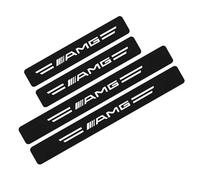 4 Pièces Protecteur De Seuil Porte De Voiture pour Amg, Autocollant De Seuil De Porte En Fibre De Carbone Autocollant De Protection De Pédale De Bienvenue Protection De La Peinture (AMG)