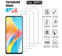 4 pièces Protecteur d'écran en verre trempé haute définition, compatible avec la série OPPO, anti-rayures, surface lisse, anti-traces de doigts, facile à installer. Cadeau pour l'anniversaire, la fami