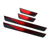 4 Pièces Protecteur Seuil Porte Voiture pour Hyundai Kona II 2023 2024, Inoxydable Porte Voiture Entrer dans Garde, Décorative Anti Usure Accessoires,Red
